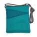 Green cross body bag iPad, handbag green fabric, long strap lined handbag zip fastening