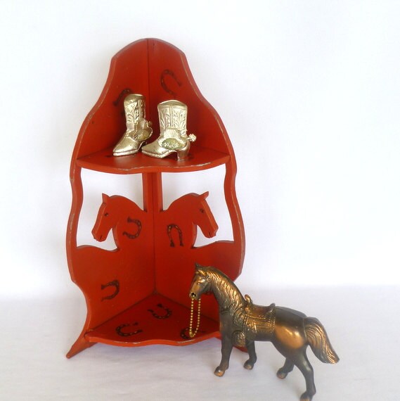 Vintage RED HORSE Corner SHELF