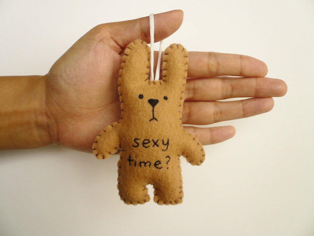 Funny Valentine Ornament funny bunny - Sexy time - tree decoration Christmas, office, nursury or gag gift