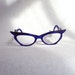 Electric blue 1950s cat eye lucite spectacles