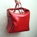 Red vinyl 1960s holdall carry case