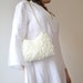 White bag for bridesmaids, wedding purse in ivory, handknit in RosaLu' Italia