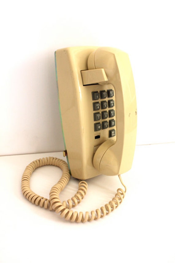 Vintage VANILLA Push Button Wall Phone