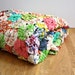 Vintage 1940's Twin Size YO YO Quilt Coverlet