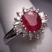 Antique Ruby Diamond Wedding Ring Vintage W.G. Art Deco