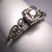 Antique Diamond Wedding Ring Vintage Art Deco Wht Gold