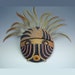 Dark Earth Kachina Art Mask in Black, Gold and Pearl Polymer Clay