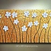 ORIGINAL Flower Painting Abstract Art White floral Landscape Artwork Flowerscape Textured 48x24 Modern Contemporary art Made to Order by OT
