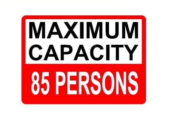 Items similar to Maximum Capacity aluminum sign vinyl decal on Etsy