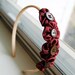 New Blooms - Rosy Posies, Red and Brown, Thin Flower Headband