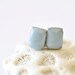 Glossy Rectangle Ear Posts - Pale Blue