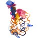 Fashion Illustration, Figure Painting, Abstract Art, Costume Illustration, 6" x 6" - 228