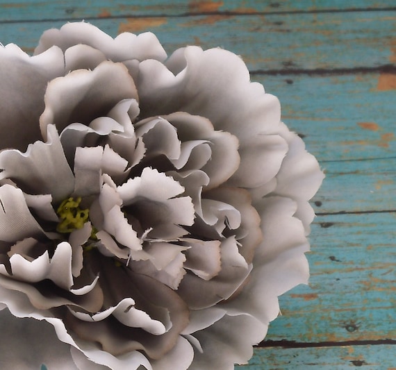 Silk Flowers One Large Darker Gray Peony 5 by BlissfulSilks