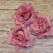Silk Flowers - Three Mauve Roses - 3.5 Inches - Budget Flowers