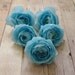Silk Flowers - Five Silk Ranunculus Flowers in Baby Blue - 2 Inches - Artificial Flowers