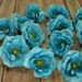 Silk Flowers - 12 Small Turquoise Aqua Blue Roses - PLEASE READ Description