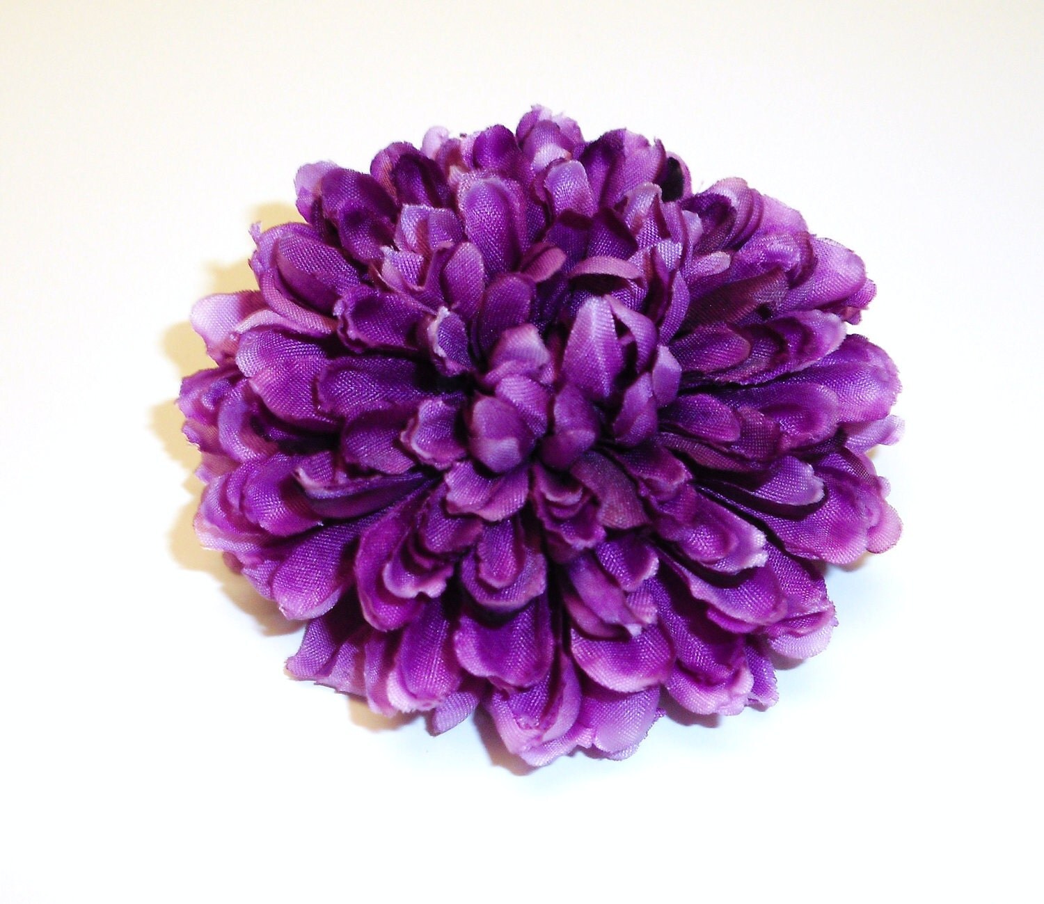 Silk Flower One Artificial Pom Pom Mum in Raspberry Purple