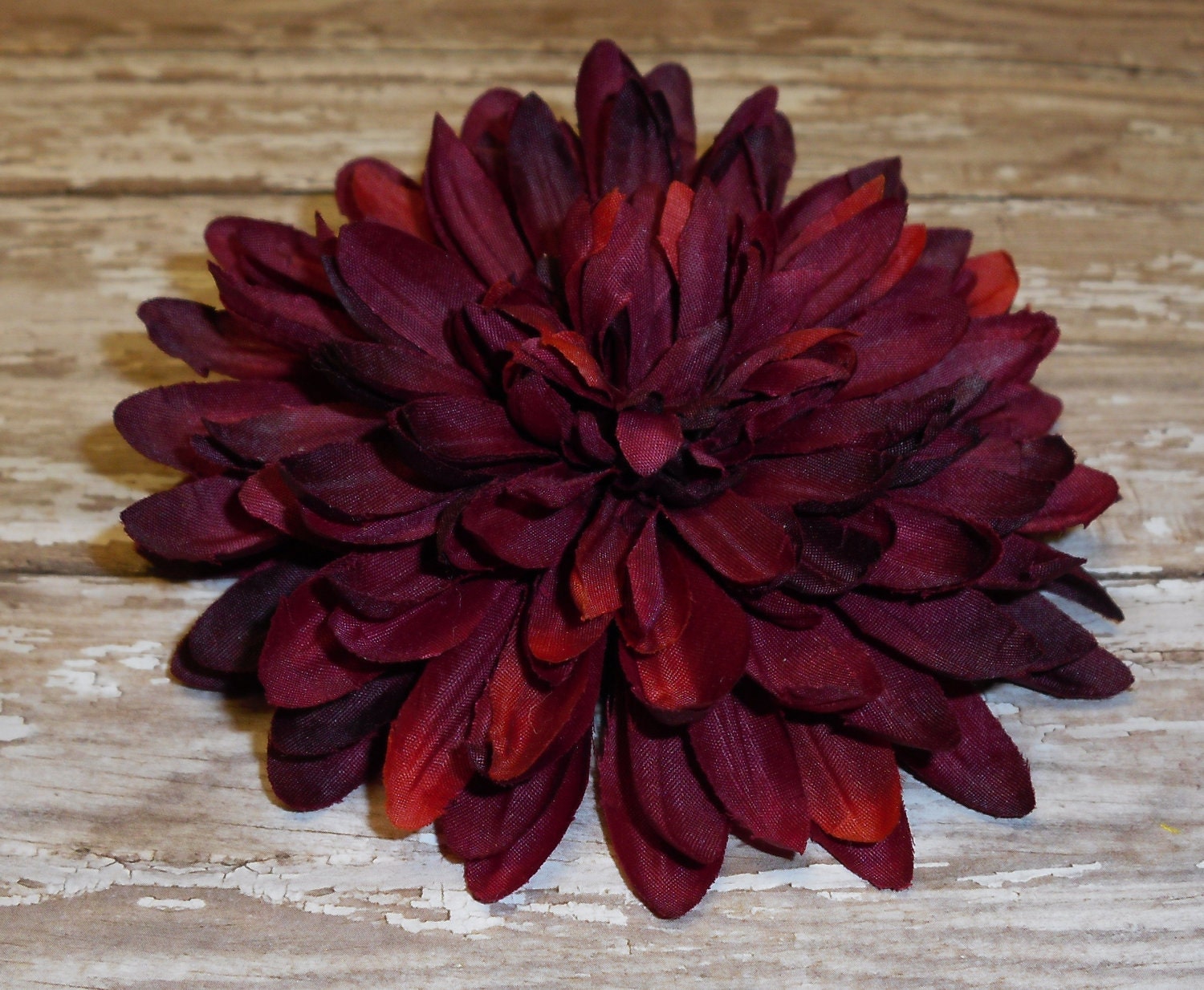 Silk Flower One Large Burgundy Red Mum 5 Inches by ...