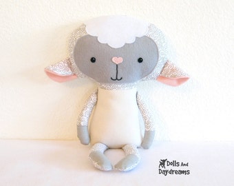 Lamb PDF Sewing Pattern Stuffed Toy Animal Sheep Softie
