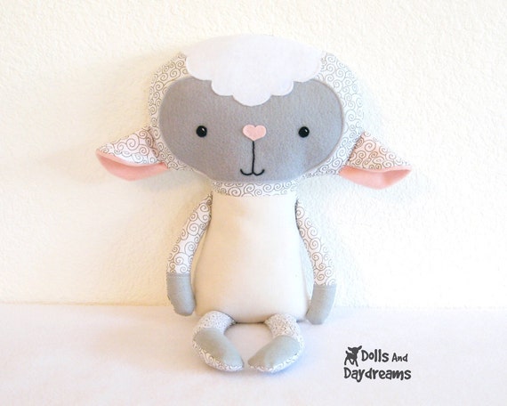 Lamb PDF Sewing Pattern Stuffed Toy Animal Sheep Softie