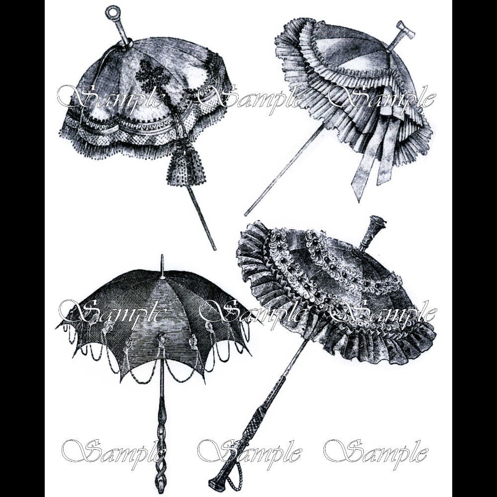 Victorian Parasols Umbrellas Printable by theHouseAcrosstheBay