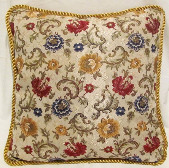French Country Romantic Cottage Pillow Gold by TsEclecticTreasures