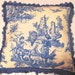 Country French Blue Romantic Pillow Cottage White Tassel Fringe Provence Provencal
