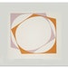 Circle - abstract original pink and orange handmade screenprint using block colours.