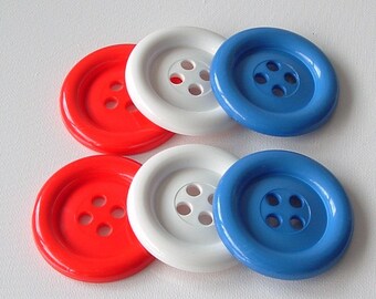 BLACK FRIDAY SALE - Extra Large Buttons - Red White and Blue