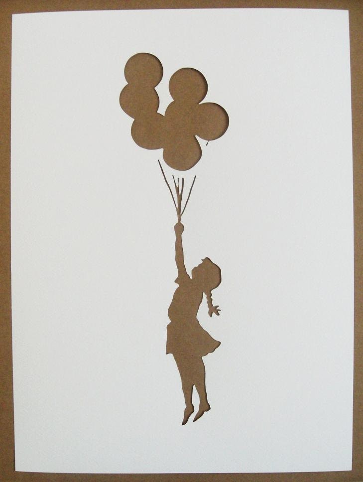 banksy stencils set of five girl with balloons rude cop punk