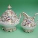 Royal Antique Fine Tea China Cream & Sugar Bowl Set - Victorian Rococo Dresden Wedding Sucrier Milk Pitcher Fancy Staffordshire Creamer