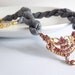 Unique One Of A Kind Ornate Garnet and Grey Silk necklace