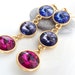 Turkish Delight Sparkly Swarovski Dangly Earrings - Sapphire, Fuchsia,Tanzanite