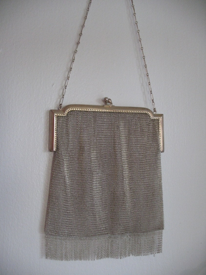 Whiting & Davis 1920's Silver Mesh Bag