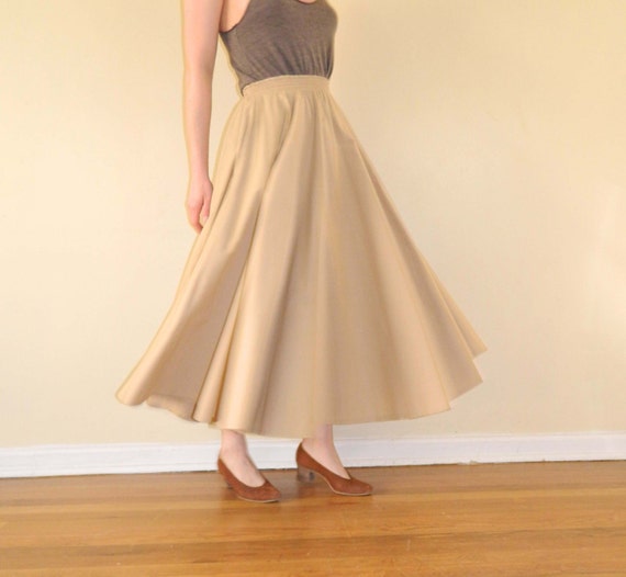 khaki circle skirt