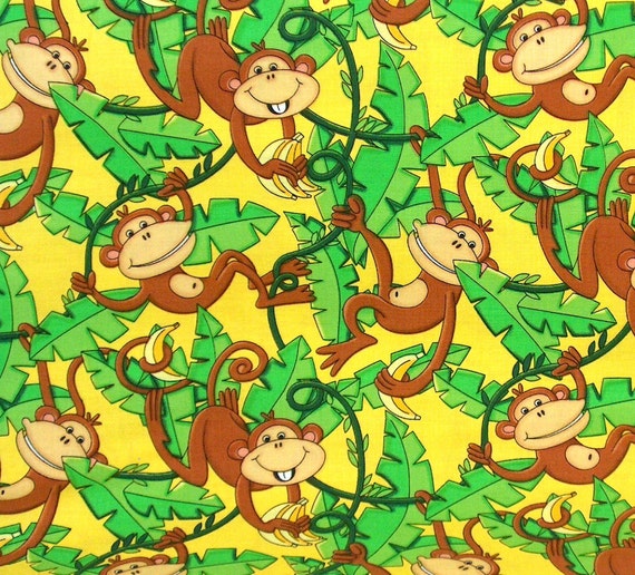 Monkeys Bananas Vines Fabric by Timeless Treasures by Quiltwear
