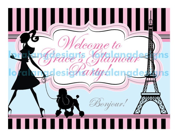 DIY Printable Vintage Glamour Girl Birthday Yard Sign Il_570xn