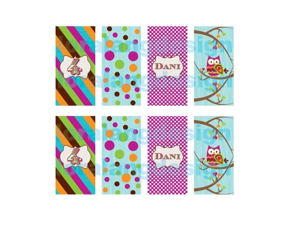 DIY Printable Owl Birthday Party Mini Candy Bar Wrappers Il_570xn