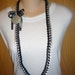 set of 2 black and silver "Bride" and "Groom" HAWAIIAN RIBBON LEI