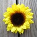 Yellow sunflower hair clip