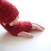 hand knit fingerless gloves - the coffee break hand knit fingerless mittens in tweed red - mix of wool and angora