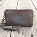 Hand Sewn iPhone Leather Case/ Wristlet Pouch in Dark Brown