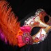 Venetian Masquerade Mask in Orange, Hot Pink and Silver