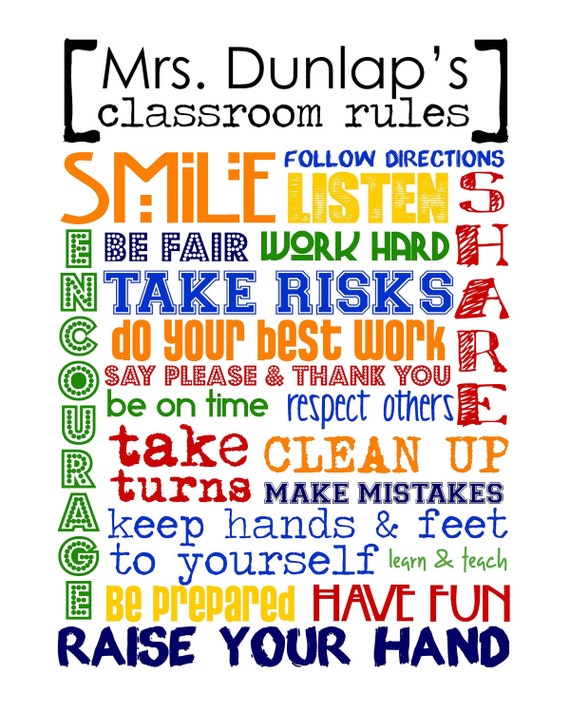 CUSTOM for MARIA Classroom Rules Multi by LibertyAndLilacPaper