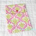 Diaper and Wipes Case Holder - Damask - Pink and Green
