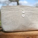 linen zipper pouch with mother of pearl buttons