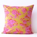 honey child / decorative throw pillow cover / reversible 18 x 18 / pink / yellow / dorm decor