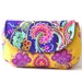 bohemian style clutch purse in mustard with purple floral flap / summer fashion