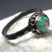 Natural Solid Rose Cut Opal Ring Sterling Silver