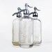 Vintage Clear Seltzer Bottle: Etched Glass
